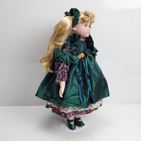 The Connoisseur Collection Seymour Mann Porcelain Doll in Emerald Green Dress - Picture 7 of 13